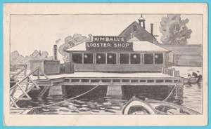Postcard Cohasset Mass MA Kimballs Lobster Shop  