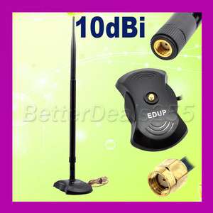 New Wireless 10dBi RP SMA WiFi Adapter + Magnetic Base  