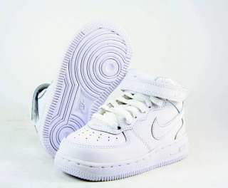314197 113] NIKE AIR FORCE 1 MID (TD) INFANT WHT 3 10  