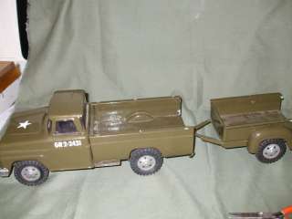 Tonka Army Truck/ trailer/restored  