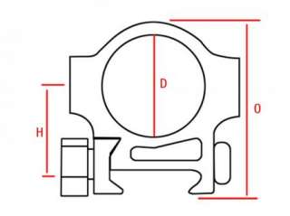 DIA 30mm Scope Rings HIGH Profile Picatinny/Weaver  