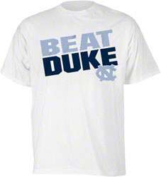 North Carolina Tar Heels White Beat Duke Slogan T Shirt 