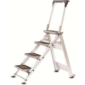 Little Giant Ladder Systems 4 ft. Safety Step Aluminum Ladder with Bar 