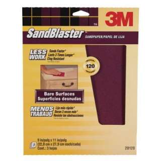 3M Sandblaster 9 In. X 11 In. 120 Grit Sandpaper (3 Pack) 20120 at The 