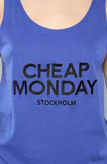Cheap Monday The Nomi Logo Tank in Blue  Karmaloop   Global 
