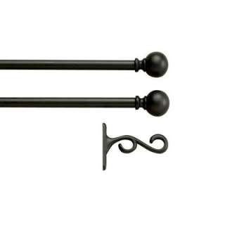   in.   48 in. Black Telescoping Double Curtain Rod Kit DISCONTINUED