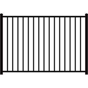   in. Black Aluminum 2 Rail Metropolitan Fence Panel Assembly Required