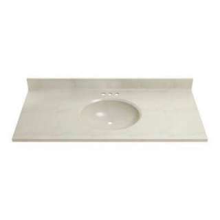 Solieque 49 in. Solid Surface Single Bowl Vanity Top with 4 in. Faucet 