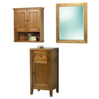 Foremost Exhibit 24 in. Mirror and Wall Cabinet and Floor Cabinet in 