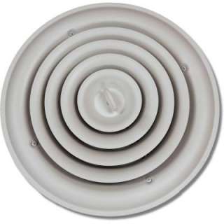 SPEEDI GRILLE 8 in. Round White Ceiling Air Vent Register with Fixed 
