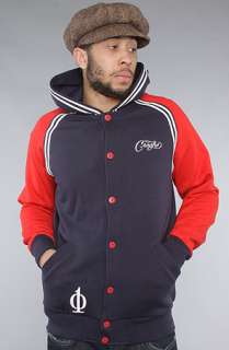 Crooks and Castles The Scripture Varsity Jacket in Dark Navy 