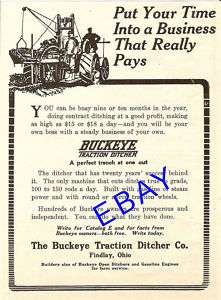 1914 BUCKEYE TRACTION DITCHER AD TRENCHER FINDLAY OHIO  