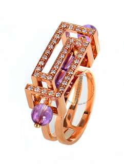 Description From Versace Cube Collection 18K Rose Gold ring features 