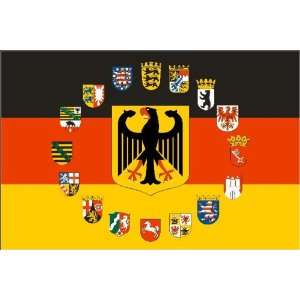 Deutschland Adler und 16 Bundesländer Wappen Fahne Flagge Grösse 1 