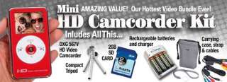 DXG 567V DXG567VR Camcorder Bundle   2GB SD Card, Mini Tripod, Carry 