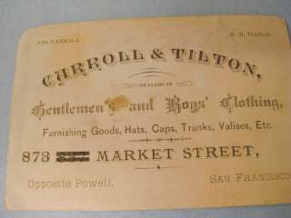 Rare Victorian Clothing Cards Carroll Tilton San Fran  
