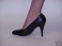 heel classic blk leather pump size 13w made in USA  