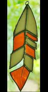 NATIVE AMERICAN INDIAN FEATHER stained glass lightcatcher ready to 