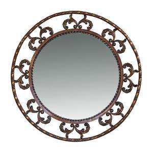   in. Round Iron Decorative Framed Mirror YHJZ 091236 