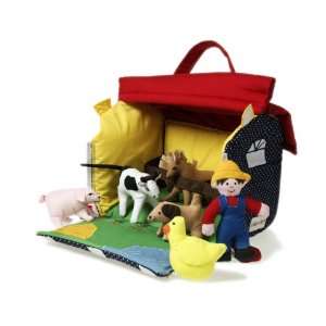 Spieltasche Bauernhof Stoff mit Tieren und Farmer  
