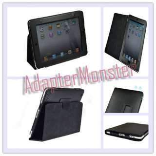 iPad 2 Magnetic Leather Smart Cover w/ Back Case Black  