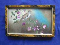 Antique Painting, Song Bird, Wood Thrush, Oil on Canvas Board  