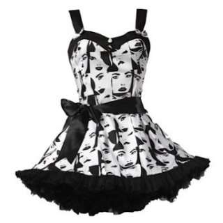 Hell Bunny Kleid HOLLY MINI DRESS black/white  Bekleidung