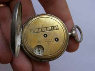 Silver Pocket Chronometer with integrated Compass c 1850s for Chinese 