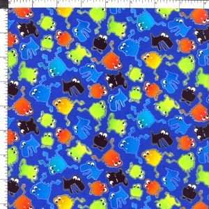 Little Mini Monsters Cotton Fabric  44 x 1yard BTY  