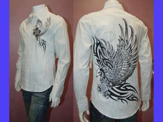 MEN Dress Shirt,Horse with Wings w/Rhinestone Stripe M  