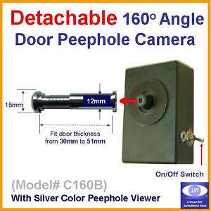   160° Angle SPY PeepHole Door Viewer Camera 4 Home Safety Silver C160B