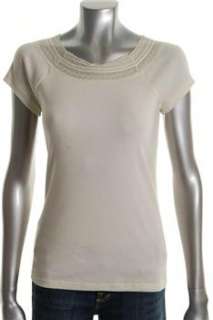 Lauren Ralph Lauren Knit Top Ivory BHFO Sale Misses Shirt S  