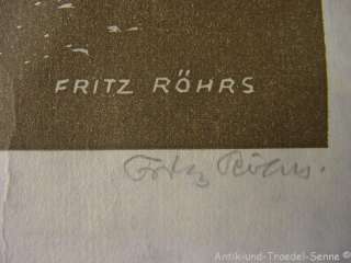 FRITZ RÖHRS Alt Hildesheim Pfeilerhaus Holzschnitt sig.  