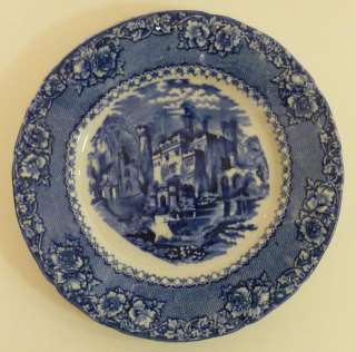 Alhambra England Blue Staffordshire Transfer Ware Plate  