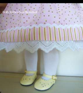 DOLL CLOTHES fits American Girl Lilac/Yellow Dress, Hat  