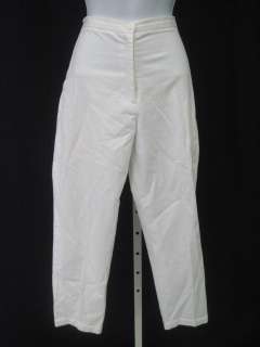 LEGGIADRO White Cotton Pants Slacks Sz 6  