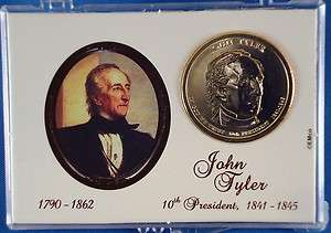 2009 John Tyler Uncirculated Mint State Presidential Dollar in Gift 