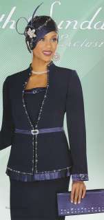   Navy Blue Mother of Bride Church Dress Skirt Suit 12 to 24  