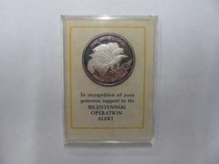 1976 Commemorative Medal Bicentennial Alert .999 Silver Limited Ed 