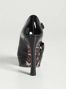 NIB New GUESS Black HERLA w/Buckle Platform Patent Pumps Shoes Heels 