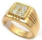 18K gold plated mans Italian CZ designer style ring