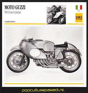 1953 MOTO GUZZI 500 Four Cylinder MOTORCYCLE PHOTO CARD  