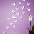 Wandkings Schmetterlinge im 3D Style in WEIß zur Wanddekoration, 12 