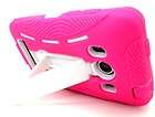 FOR HTC EVO 4G PINK WHITE HEAVY DUTY STAND HARD SOFT COVER CASE SPRINT 