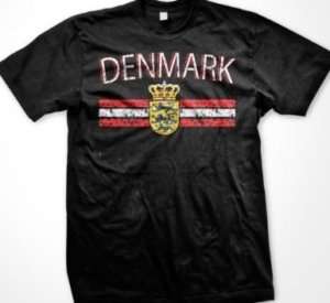 Denmark Crest Mens T Shirt Soccer Football Danish Tee  