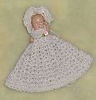 Thread Crochet Gown & Bonnet fits Vintage 3.5 Nancy Ann Baby #2554