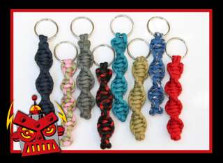 Paracord Spiral Keychain Key Fob   over 65 colors to choose lanyard 