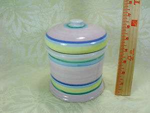 CALECA pottery Italy pink yellow blue COFFEE CANISTER  