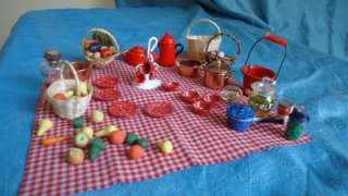   Miniature 112 Metal Pots Dishes Food Fruit Vegetables Baskets  