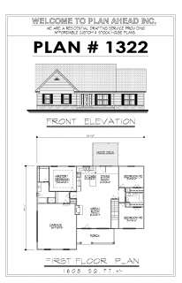   Plan w/ Garage Blueprints Design Drafting Homes Floor Plan  